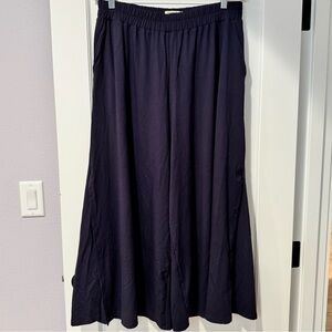 EUC Rai Crop Wide-Leg Pants double as a midi skirt XL navy blue purple